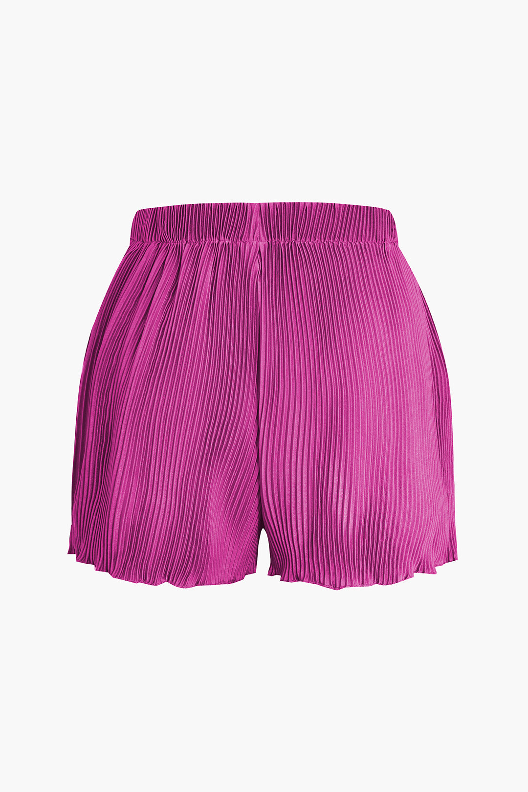 Pleated Button-Up Shirts And Shorts Set