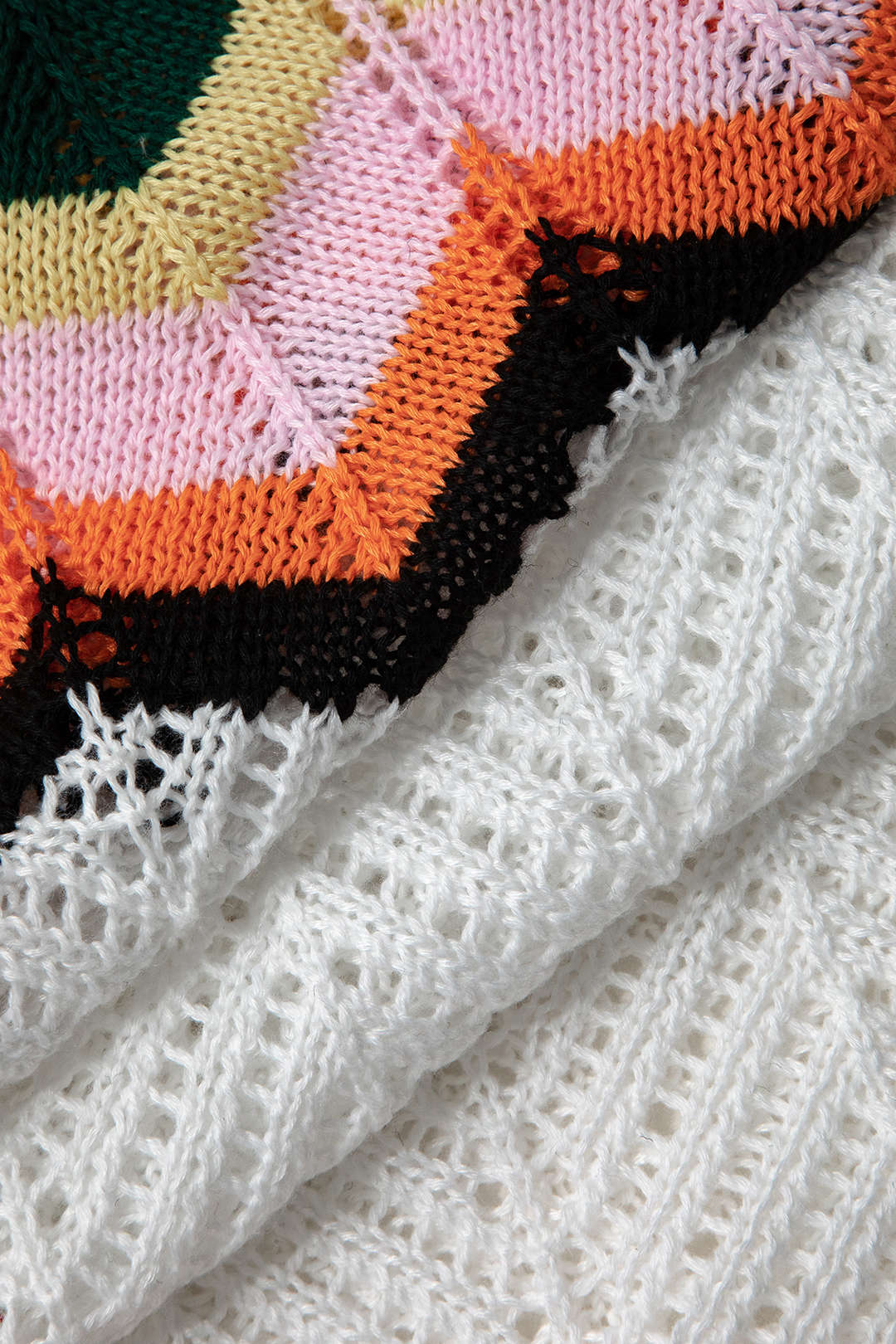 Contrast Crochet Knit Tank Dress