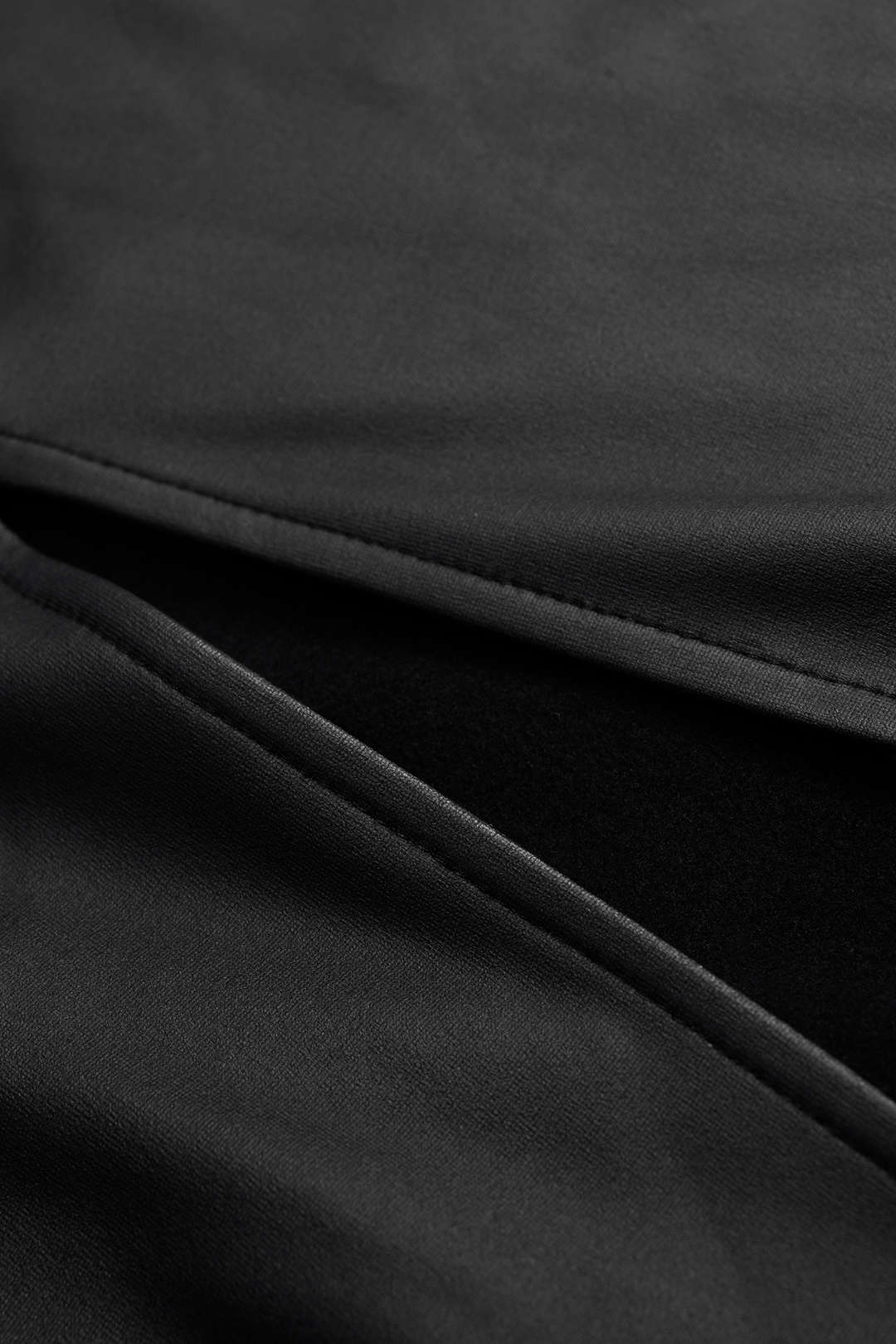 Faux Leather Quilted Patchwork Zipper Split Skirt