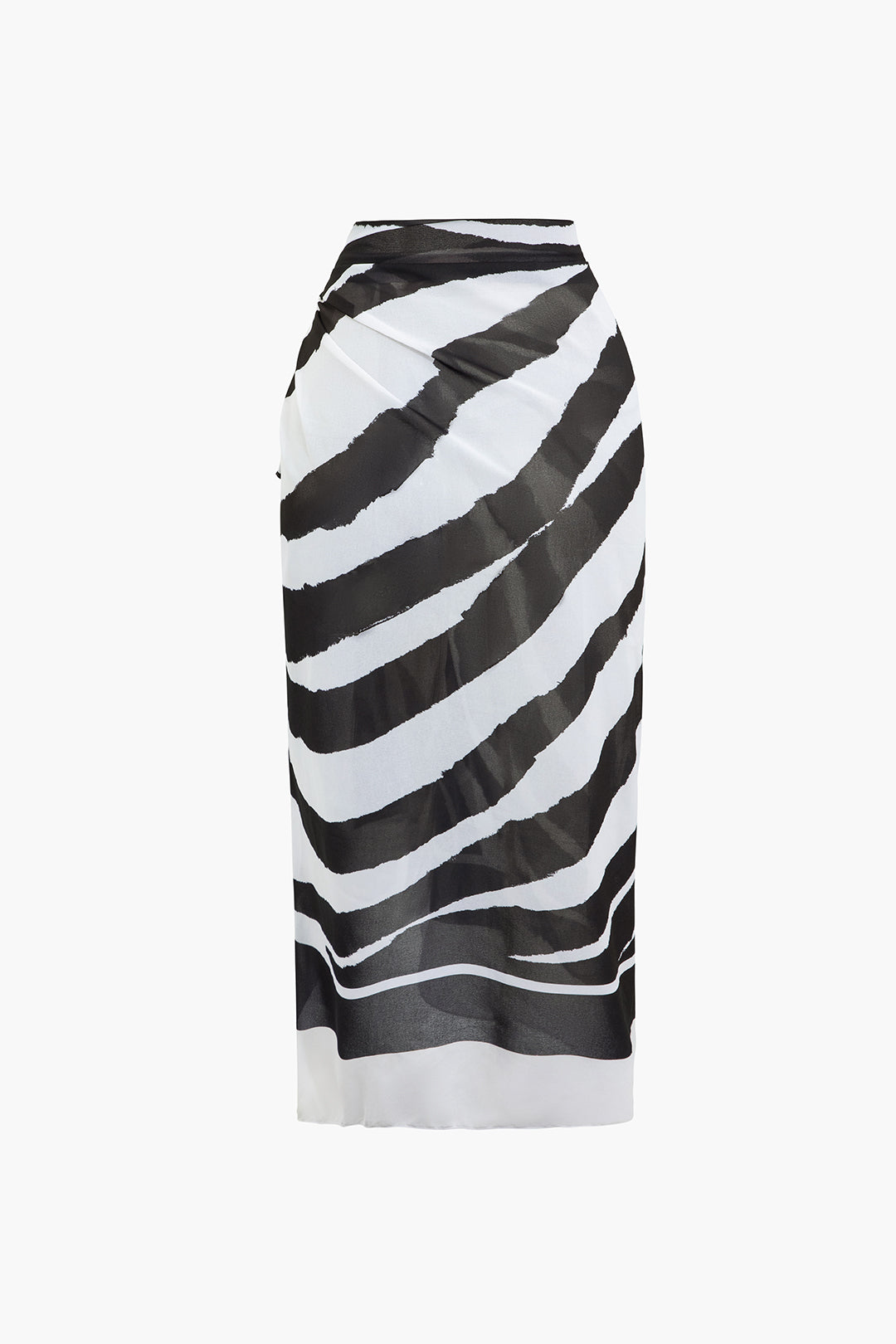 Abstract Print Knot Wrap Cover Up Skirt