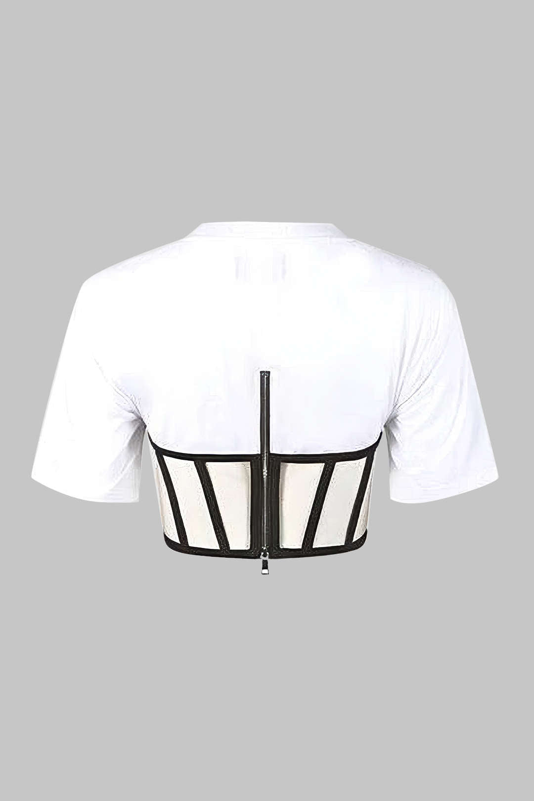 Ronde ronde nek korset taille t-shirt