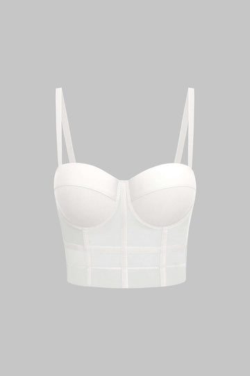 Mesh underwire bustier top