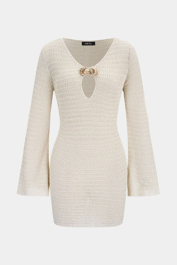 Knit Metallic Cut Out Long Sleeve Cover Up – Micas