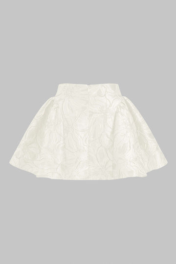 Jacquard Metallic Puff Zipper Skirt