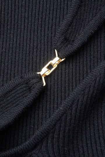 Asymmetrical Cut Out Long Sleeve Knit Top