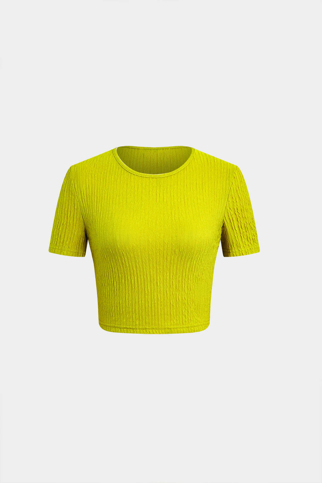 Getextureerde crop top en trekkoord ruches rokset