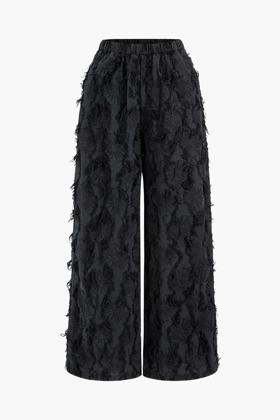 Textured Wide-Leg Pants