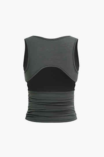 Cut Out Ruched Tank Top