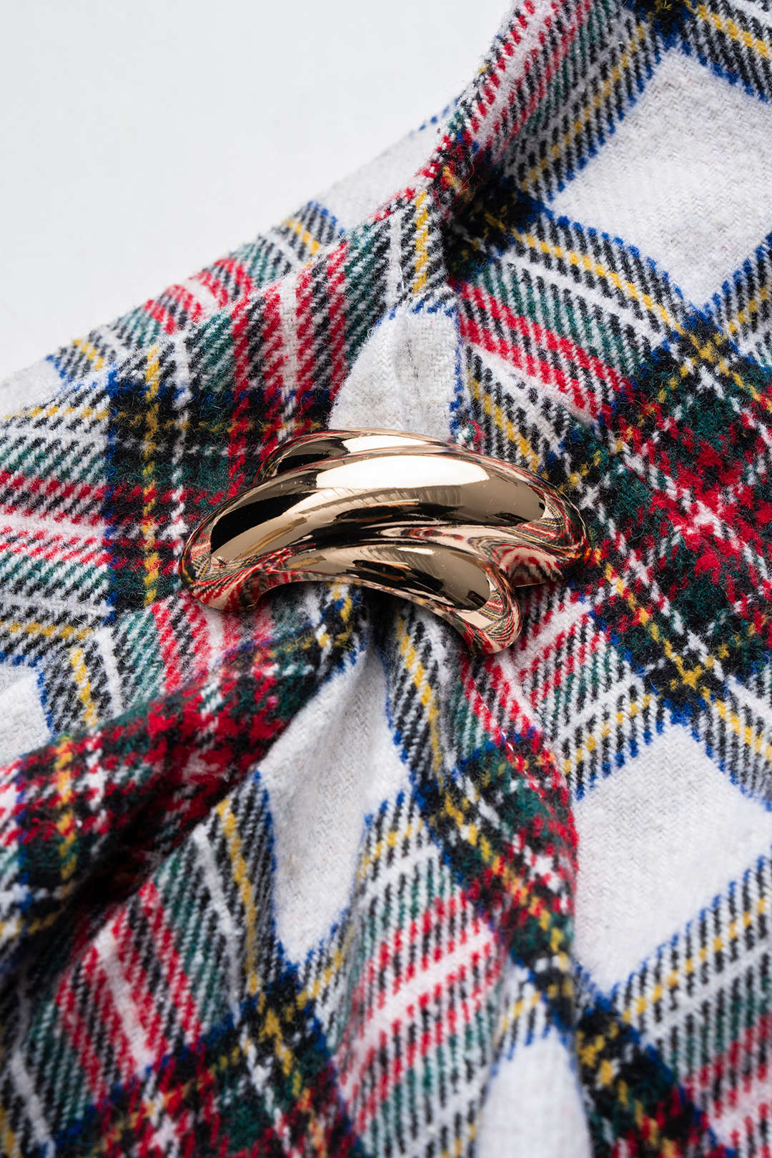 Contrast Plaid Print Asymmetrical High Waist Mini Skirt