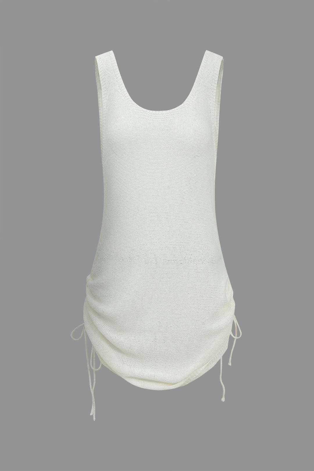 Drawstring Backless Tank Mini Dress