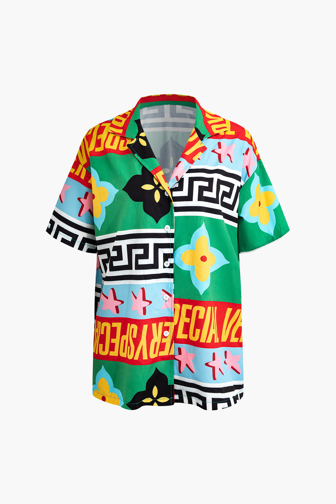 Vibrant Tropical Print Shirt and Pants Set