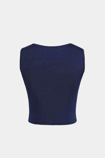 Basic cropped tanktop met vierkante hals