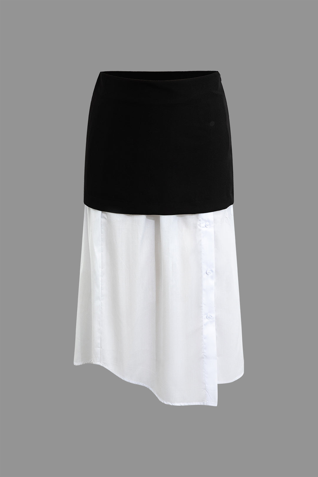 Patchwork Asymmetric Midi Skirt
