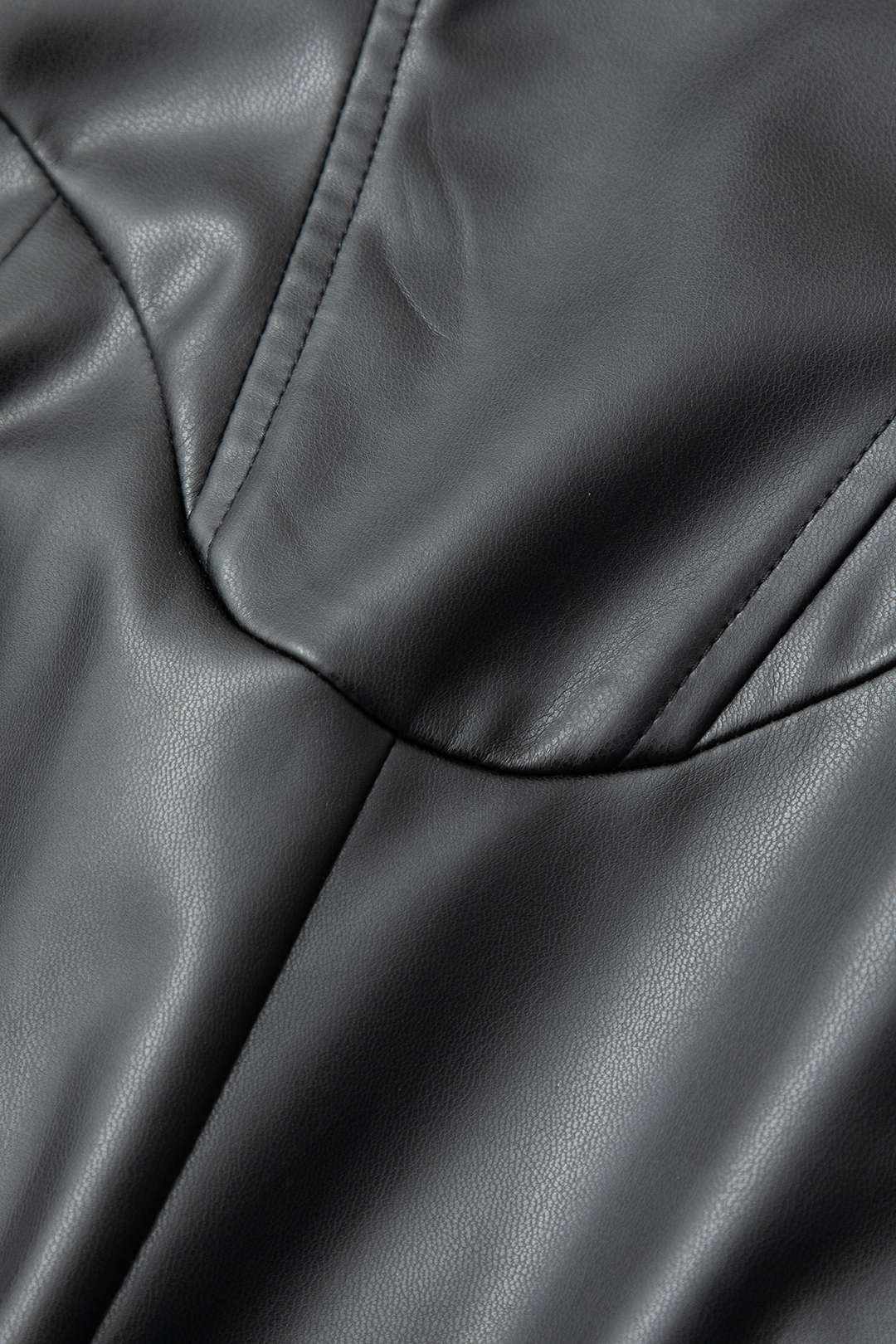 Faux Leather Zip Up Strapless Slit Midi Dress