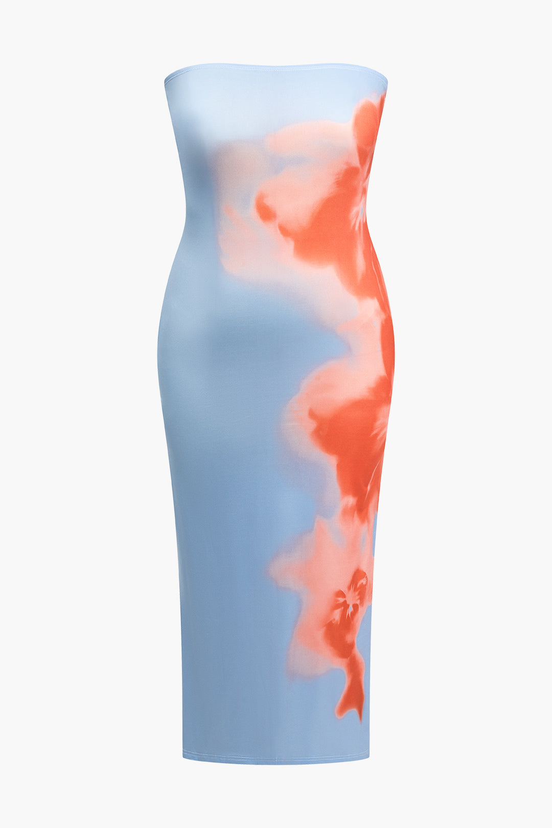 Plus Size Floral Print Slit Slip Maxi Dress