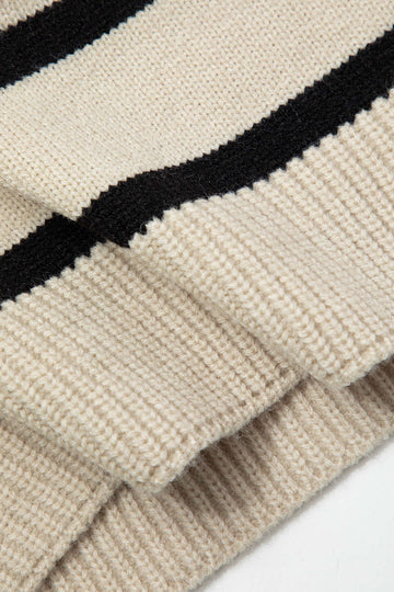 Open Collar Stripe Sweater