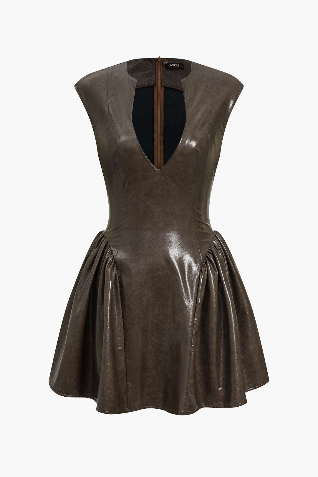 Ġilda Faux V-neck Ruched Mini Dress