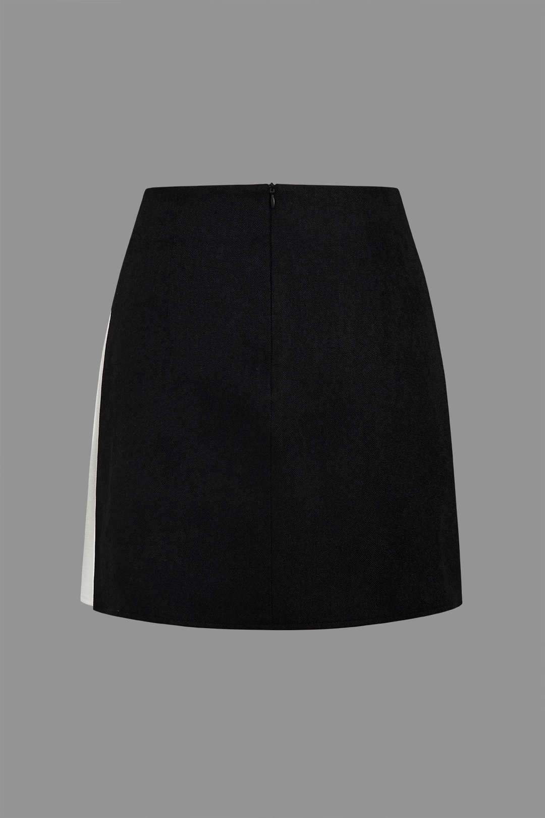 Color Block Pleated Asymmetrical Skirt