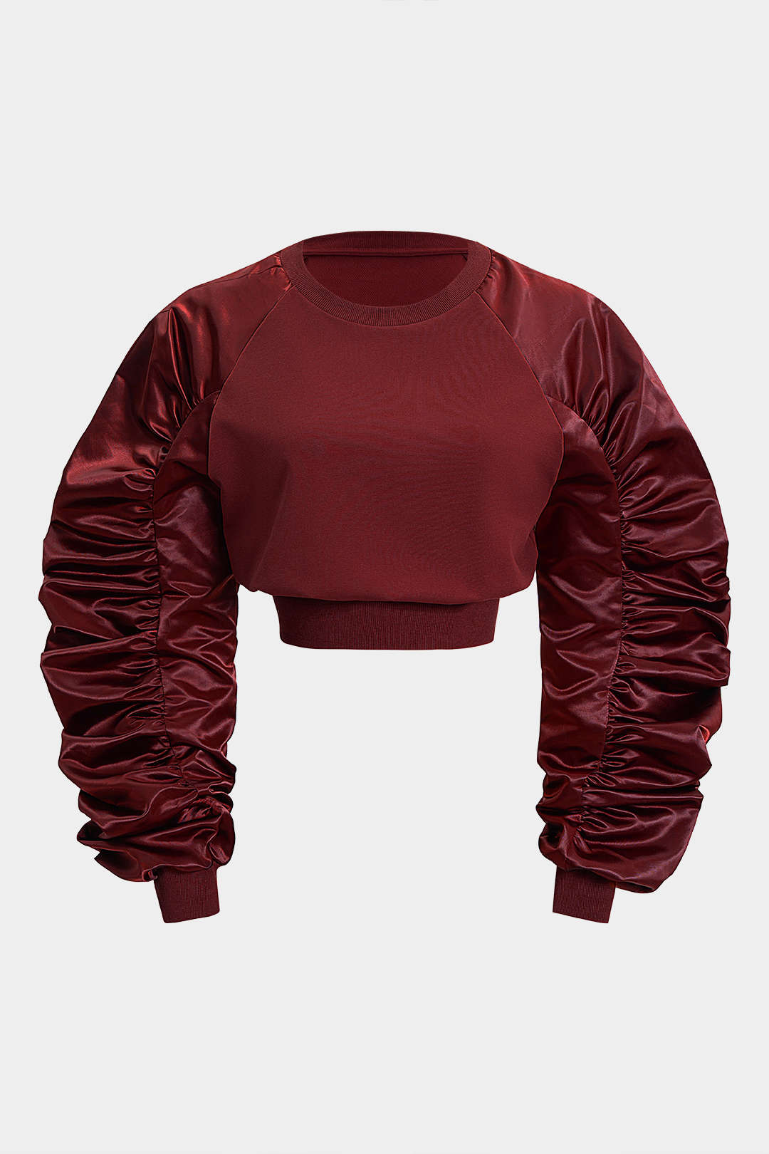 Ruched Patchwork Long Sleeve Sweatshirt