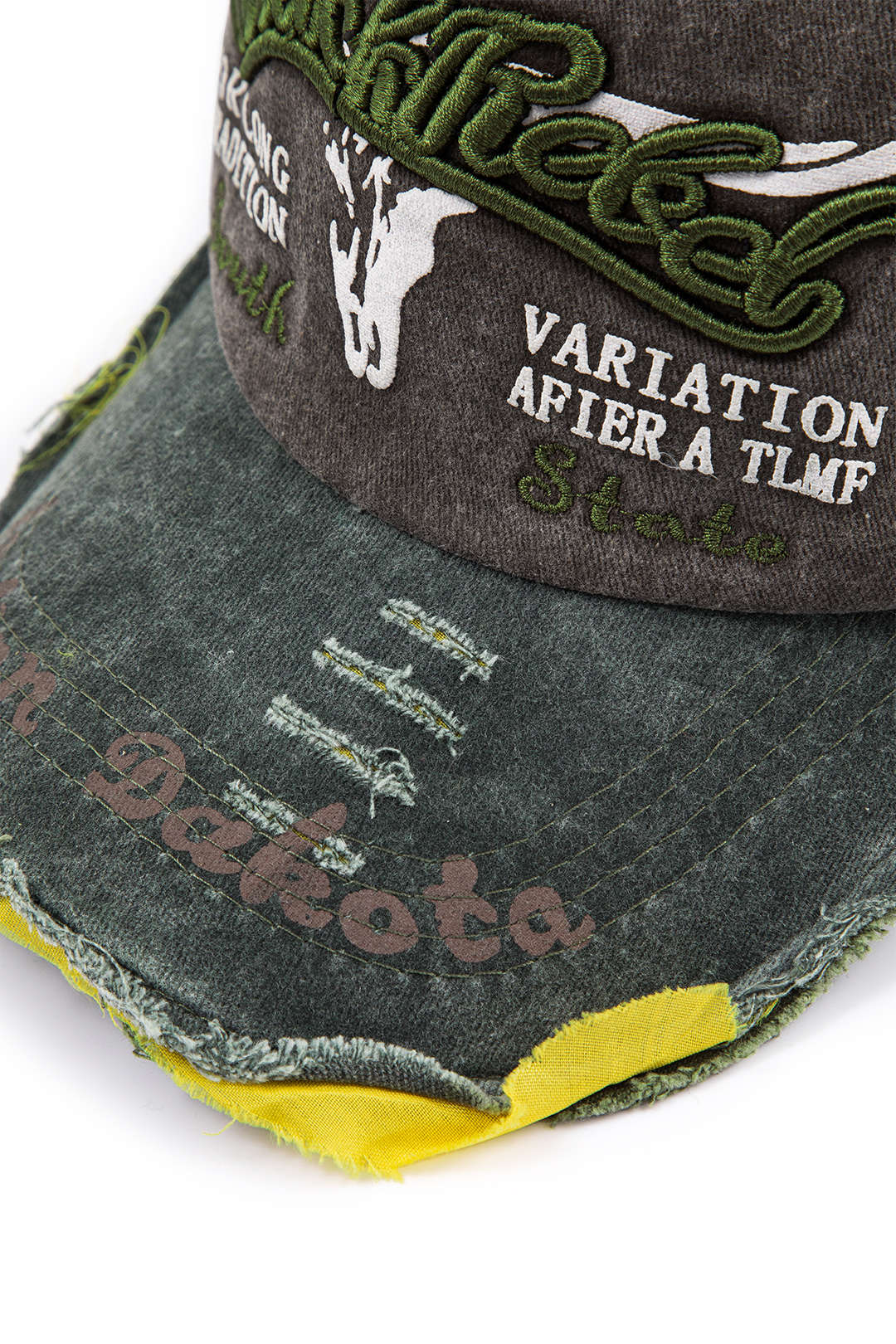 Letter Embroidery Distressed Baseball Hat