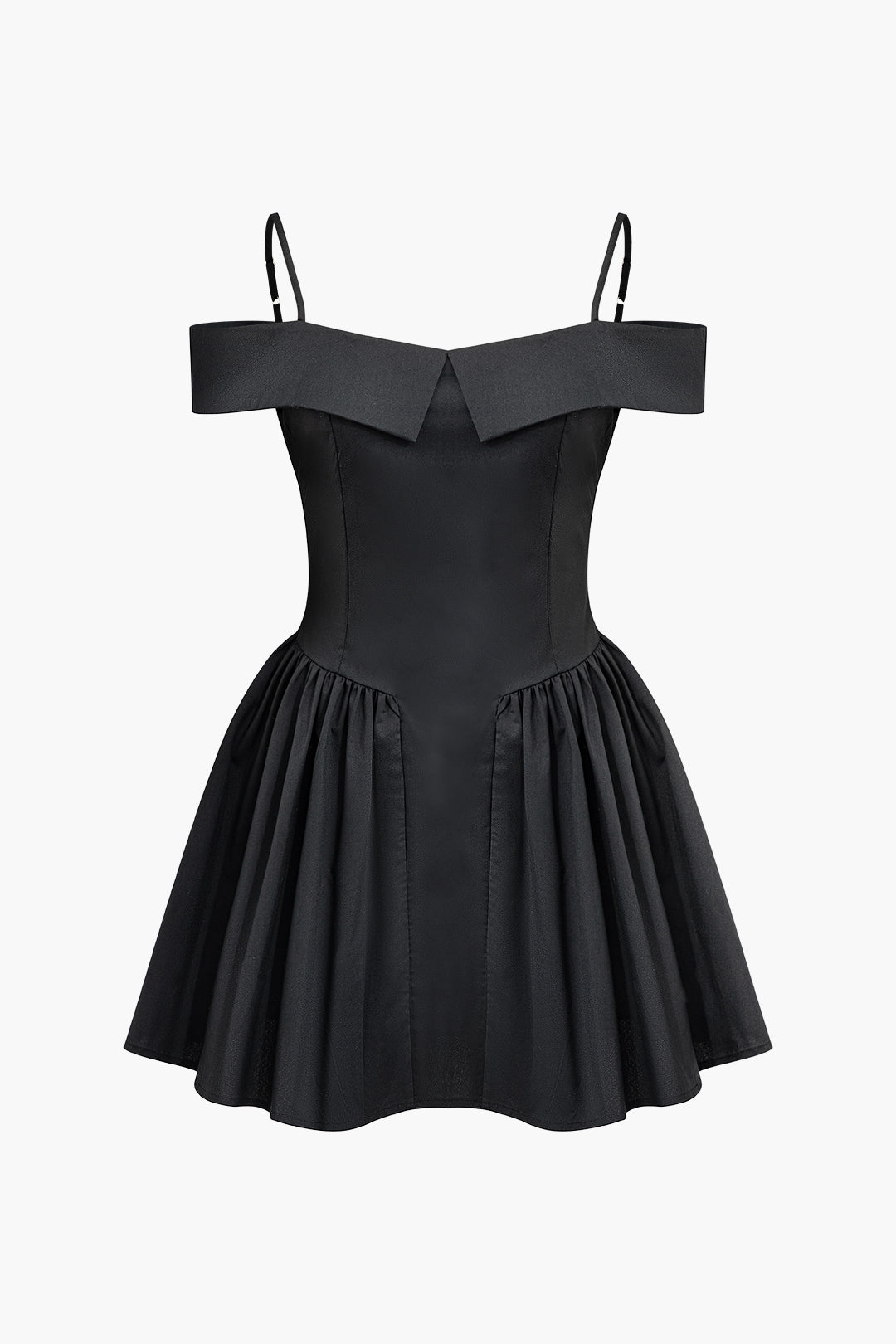 Off The Shoulder Pleated Cami Mini Dress