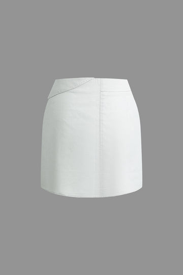 Solid Split Mini Skirt
