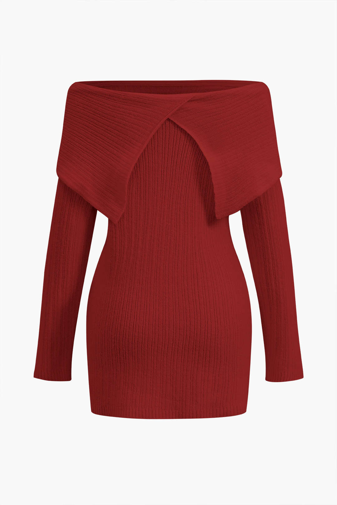 Off Spalla Ribbed Knit Mini Dress