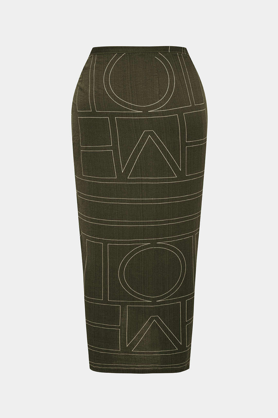 Plus Size Geometric Print Knotted High Waist Skirt