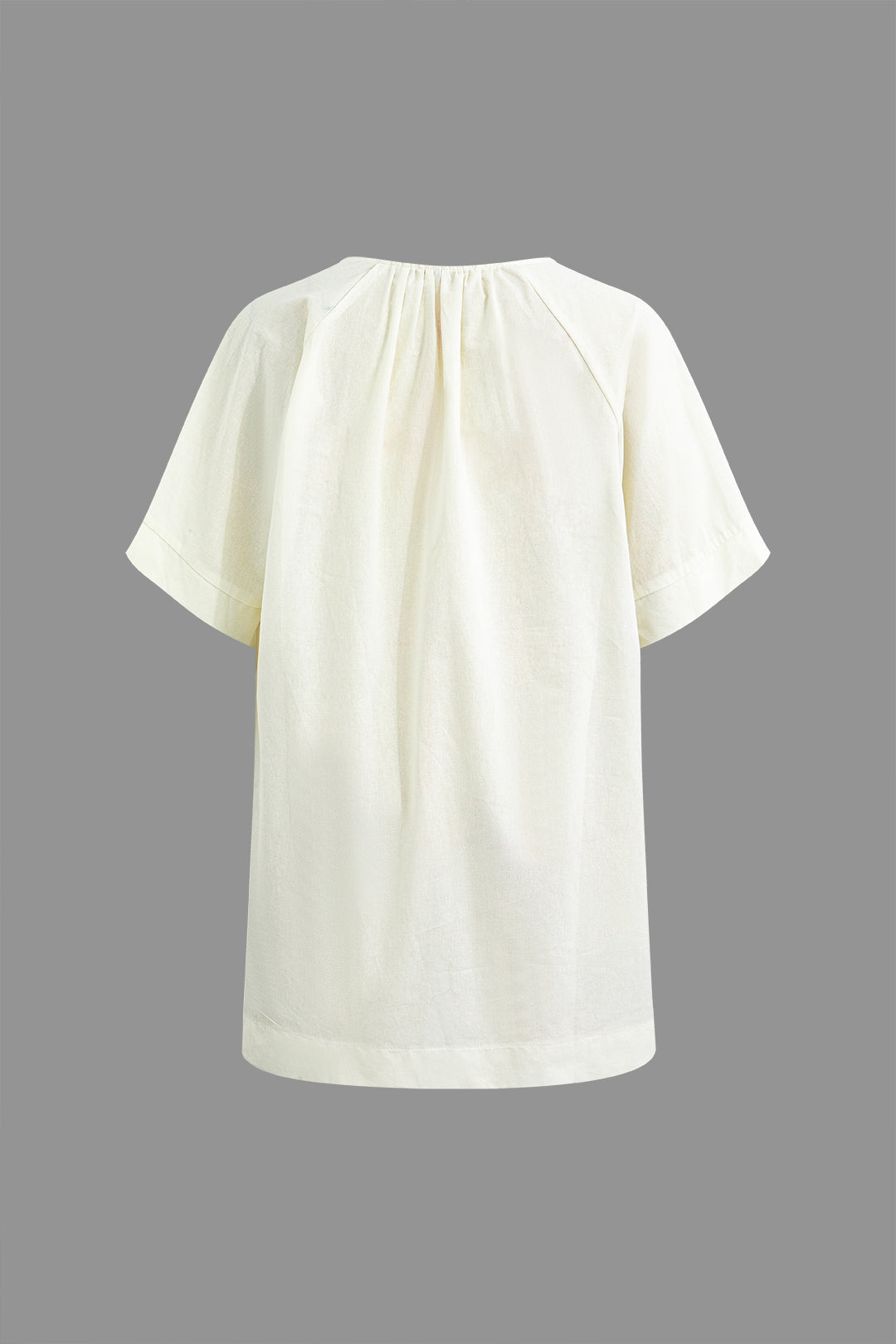 Solid Bow-tie Neckline Mini T-Shirt Dress