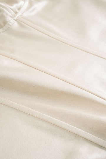 Satin V-Neck Corset Tie Back Top