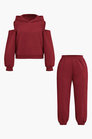 Ensemble à capuchon et pantalon de taille plus