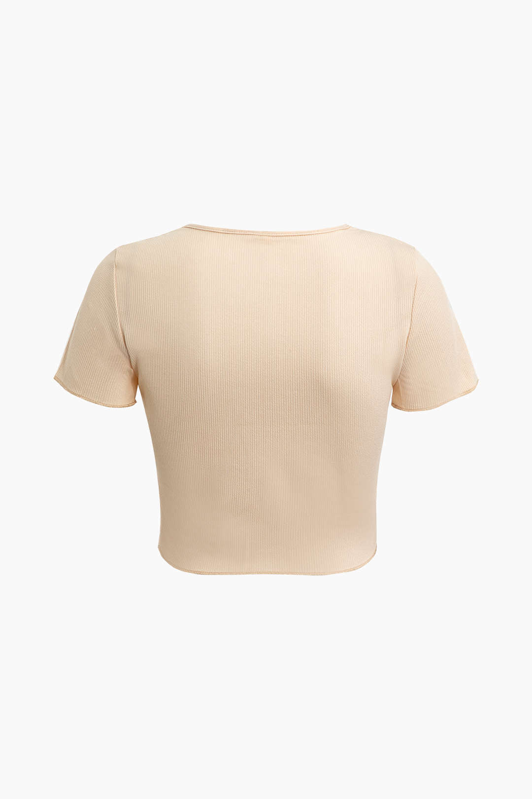 Tie Front Crop Short Sleeve T-shirt