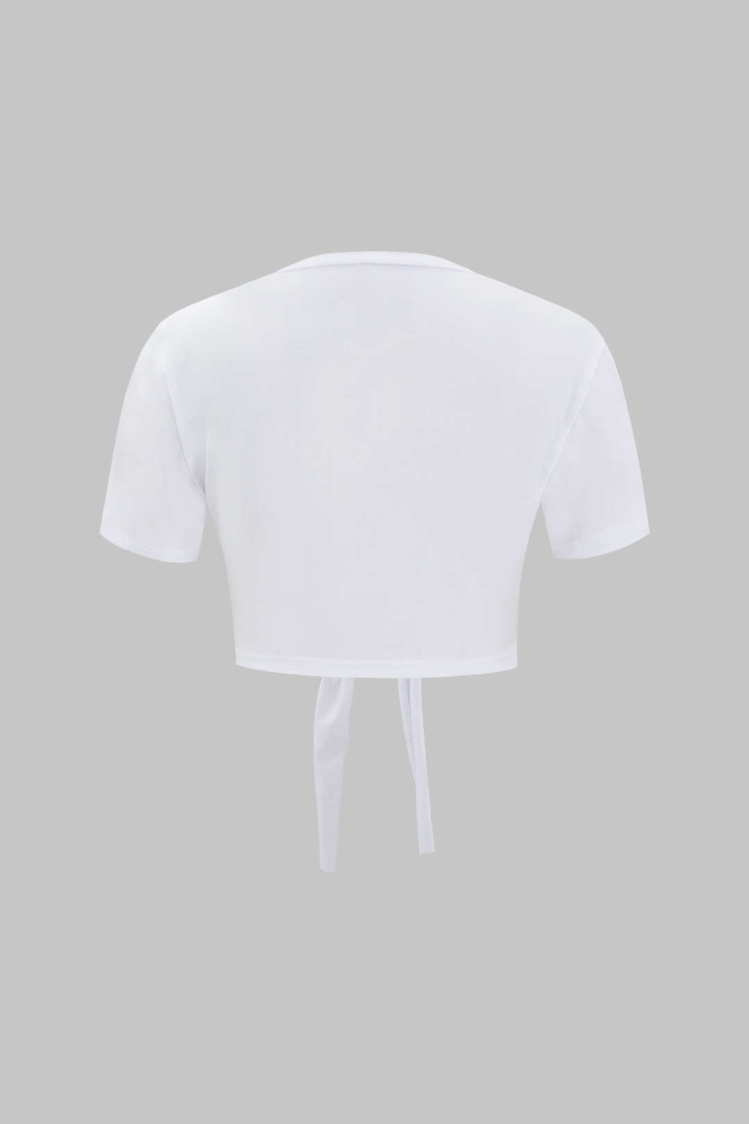 Number 5 Embroidered Knot Hem T-shirt