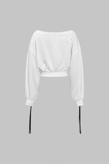 Contrast Tie-Up Sweatshirt