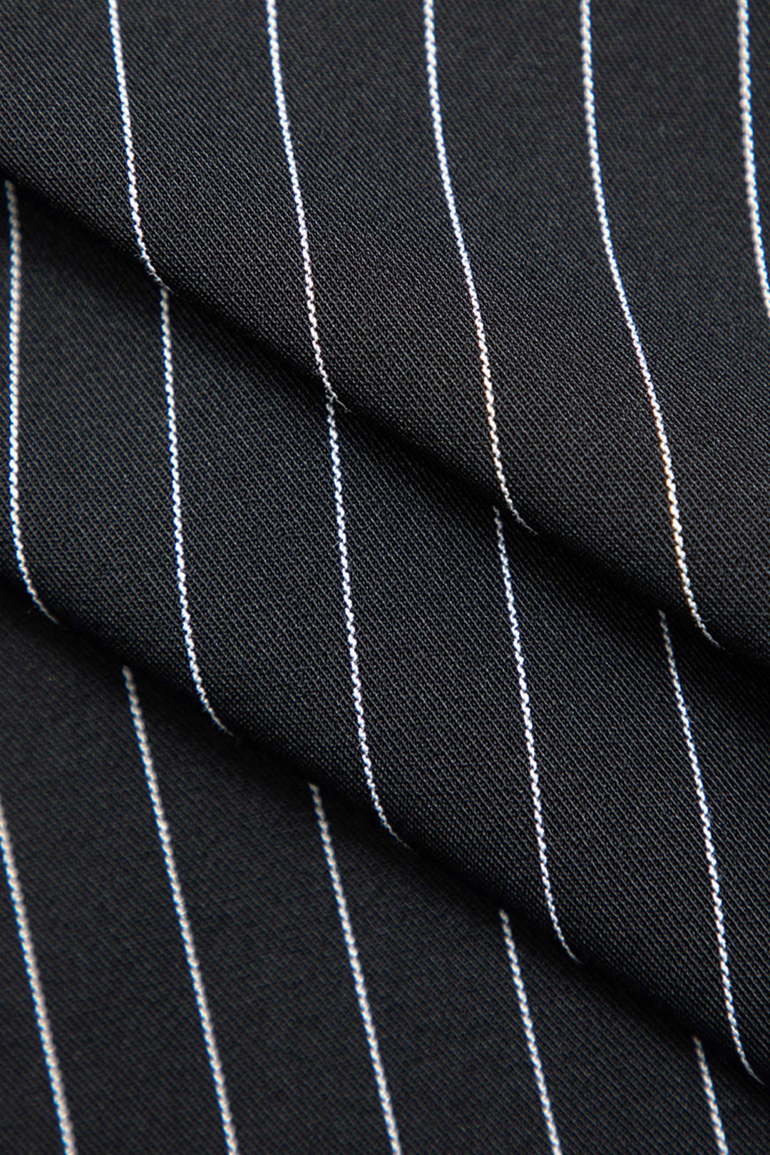 Pinstripe Collared Crop Shirt With Tie