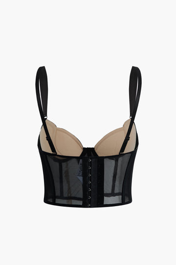 Hook And Eye Mesh Bustier Cami Top