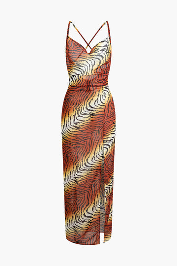 Tiger Print Cami Maxi Dress