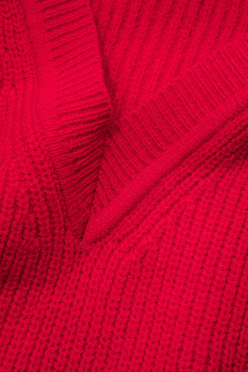 V-neck Long Sleeve Pullover Knit Top