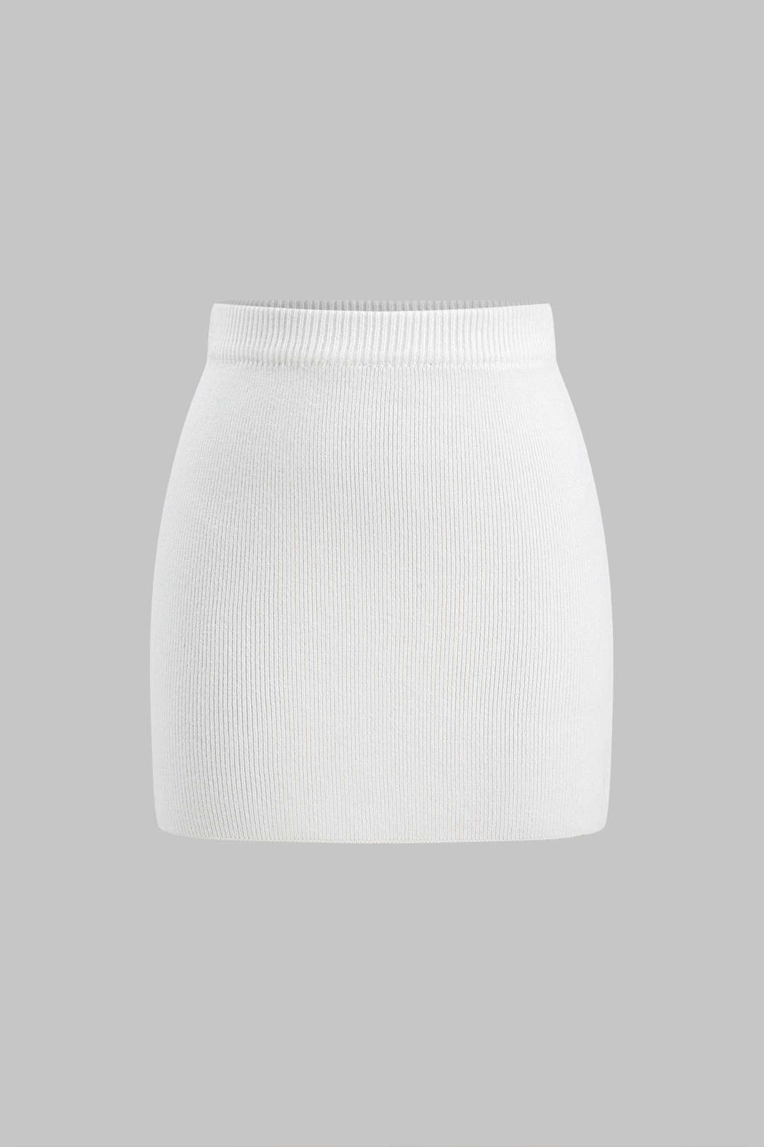 Basic Solid Knit Mini Skirt