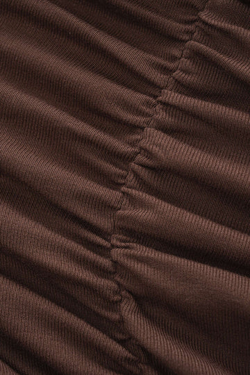 Leopard Print Ruched Chain Slip Sleeveless Midi Dress