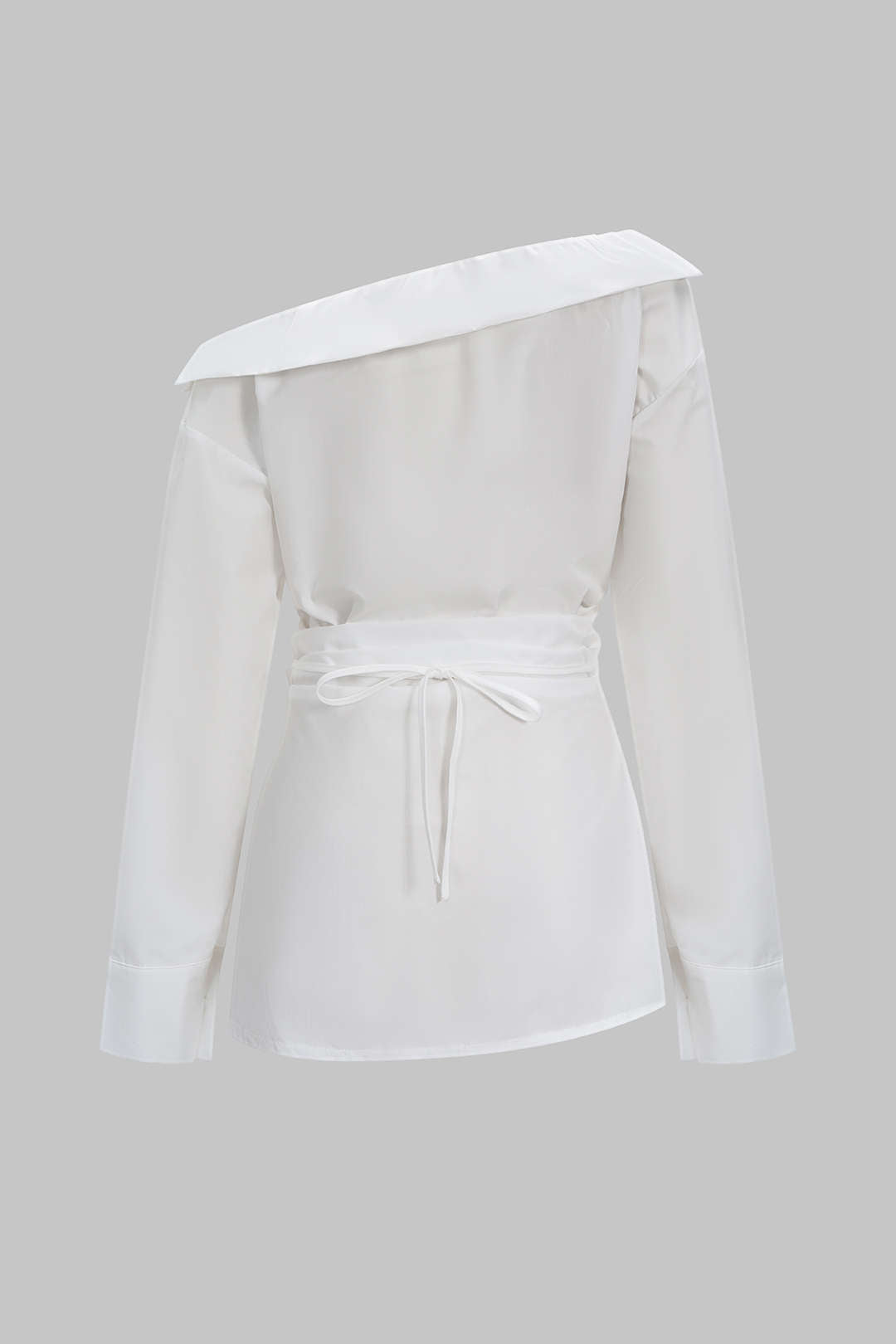 Off Shoulder Ruched Long-Sleeve Shirt