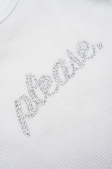 Rhinestone Print Tank Top