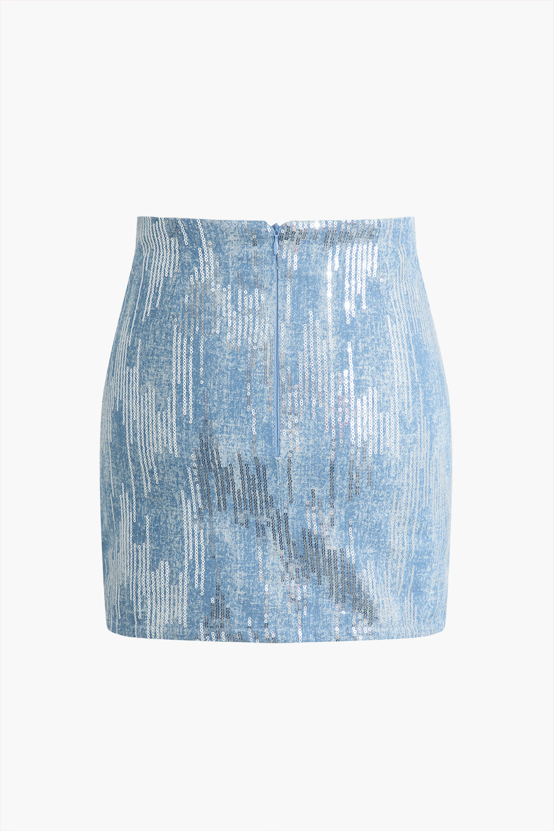 Sequin Denim Mini Skirt