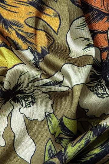 Tropical Print Wrap Cover Up