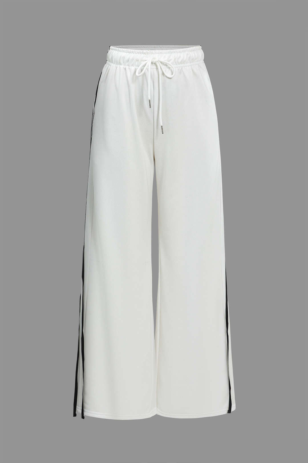 Contrast Tie-Up Wide Leg Trousers