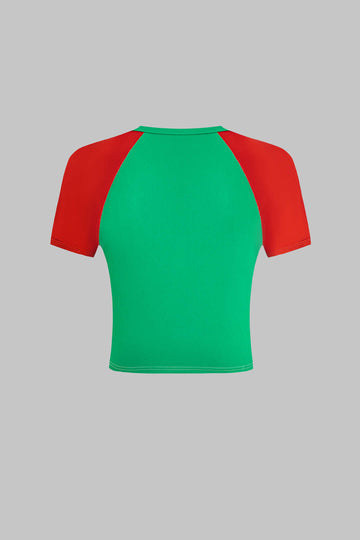 T-shirt met geborduurde Italiaanse letters