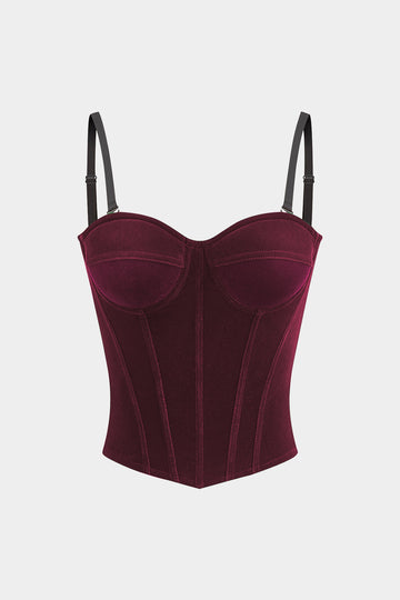 Velvet Slip Bustier Corset Cami Cami Top