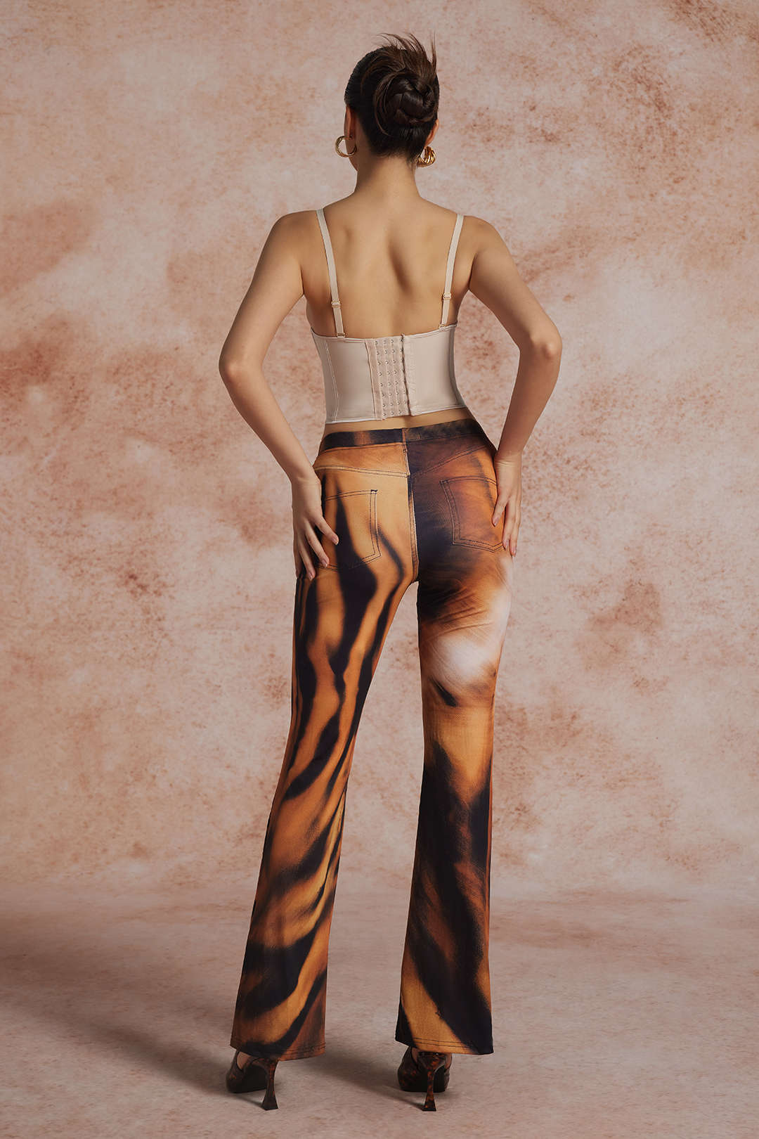 Tiger Print High Waist Trousers