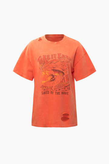 Surf Graphic Destroyed T-Shirt