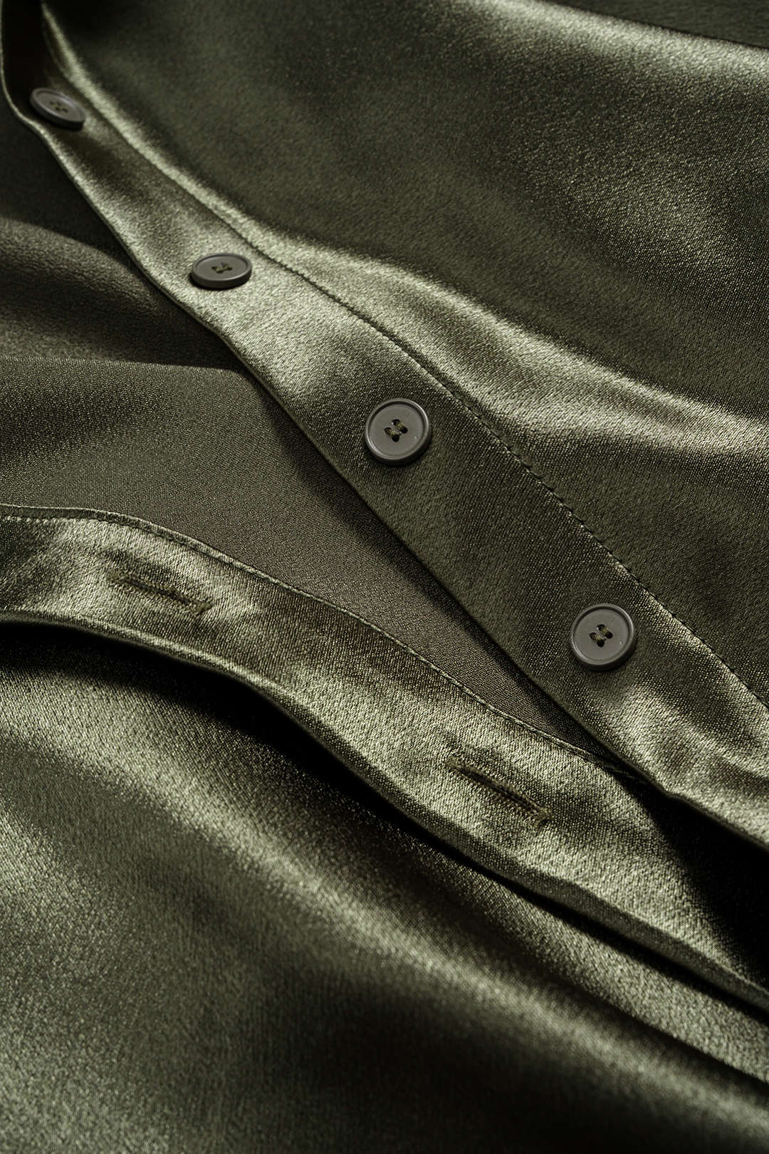 Plus Size Satin Button Draped Cowl Neck Short-Sleeve Top